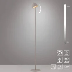 Schöner Wohnen-Kollektion LED Akku Stehleuchte BELLIES, Sandfarben, aufladbar, USB-Kabel