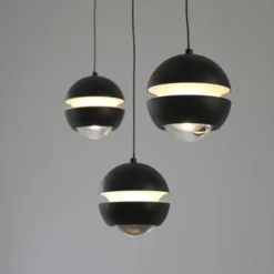 Schöner Wohnen-Kollektion LED Pendellechte, schwarz, 3-flammig, Lift
