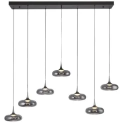 Schöner Wohnen-Kollektion LED Pendelleuchte POSH, grau, 7-flammig, dimmbar