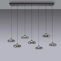 Schöner Wohnen-Kollektion LED Pendelleuchte POSH, grau, 7-flammig, dimmbar