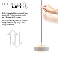 Schöner Wohnen Kollektion LED Pendelleuchte Elmo, sandbrise Comfort Lift