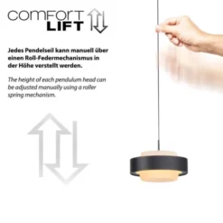 Schöner Wohnen Kollektion LED Pendelleuchte Elmo, schwarz Comfort Lift