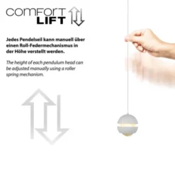 Schöner Wohnen-Kollektion LED Pendelleuchte LINI, weiss, Comfort Lift