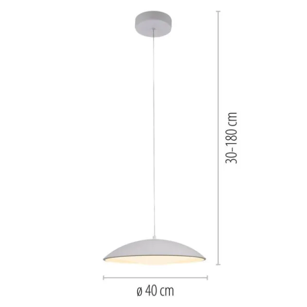 Schöner Wohnen-Kollektion LED Pendelleuchte LENTE, weiss, einflammig, dimmbar, Memoryfunktion