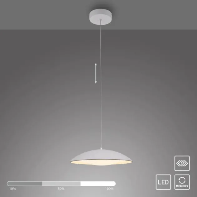 Schöner Wohnen-Kollektion LED Pendelleuchte LENTE, weiss, einflammig, dimmbar, Memoryfunktion