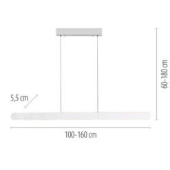Schöner Wohnen-Kollektion LED Pendelleuchte ADRIANA ROUND, weiss, dimmbar