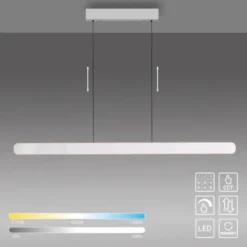 Schöner Wohnen-Kollektion LED Pendelleuchte ADRIANA ROUND, weiss, dimmbar