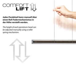 Schöner Wohnen-Kollektion LED Pendelleuchte LENA, schwarz, Dimmer, Up-and Down