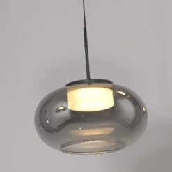 Schöner Wohnen-Kollektion Pendelleuchte SIA schwarz, Rauchglas, dimmbar