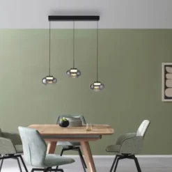 Schöner Wohnen-Kollektion Pendeleuchte SIA schwarz, 3-flammig, dimmbar, SimplyDim, höhenverstellbar