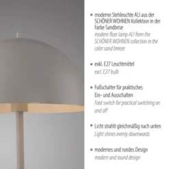 Schöner Wohnen-Kollektion Stehleuchte ALI, sandfarben, Fußschalter