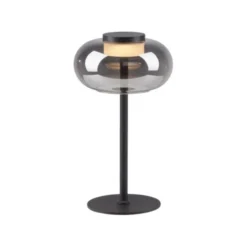Schöner Wohnen-Kollektion Tischleuchte SIA schwarz, Rauchglas, Schnurschalter