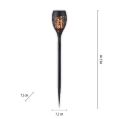 Solarfackel,Erdspießleuchte, schwarz, 3er Set mit Flammeneffekt
