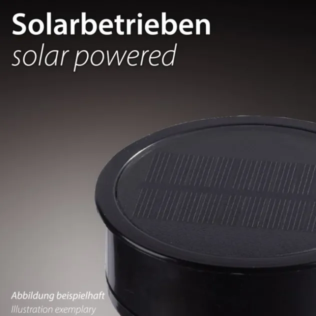 Solarfackel,Erdspießleuchte, schwarz, 3er Set mit Flammeneffekt