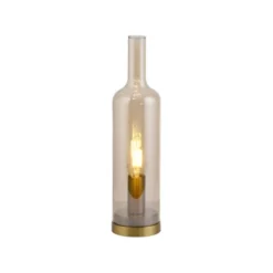 Tischleuchte BOTTLE, Amberglas, Schnurschalter, Leuchtmittel wechselbar