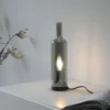 Tischleuchte BOTTLE, rauchfarben, Flaschenform, Rauchglas, Schnurschalter