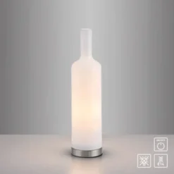 Tischleuchte BOTTLE, weiss, Opalglas glanz, Flasche, Schnurschalter