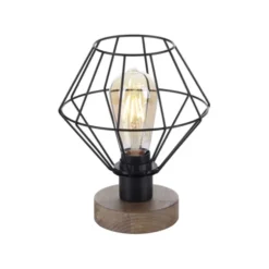 Tischleuchte, Holzdekor, 1xE27 max. 40 W, Innenleuchte, Holzdekor+Metall,