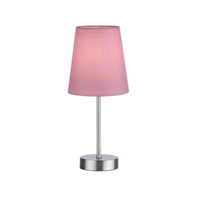 Tischleuchte, rosa, 1x E14 LED, Schirm, inkl. Schnurschalter