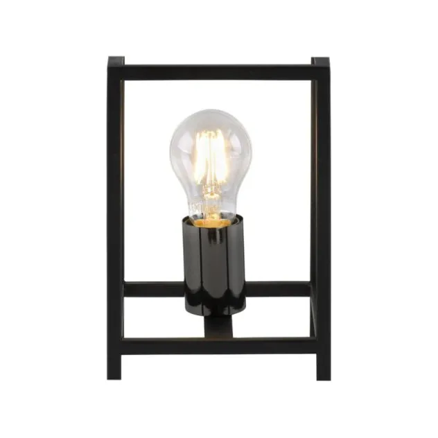 Tischleuchte, schwarz, modern, Retro-Stil, inkl. Schnurschalter, Cage-Optik