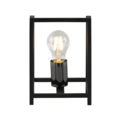 Tischleuchte, schwarz, modern, Retro-Stil, inkl. Schnurschalter, Cage-Optik