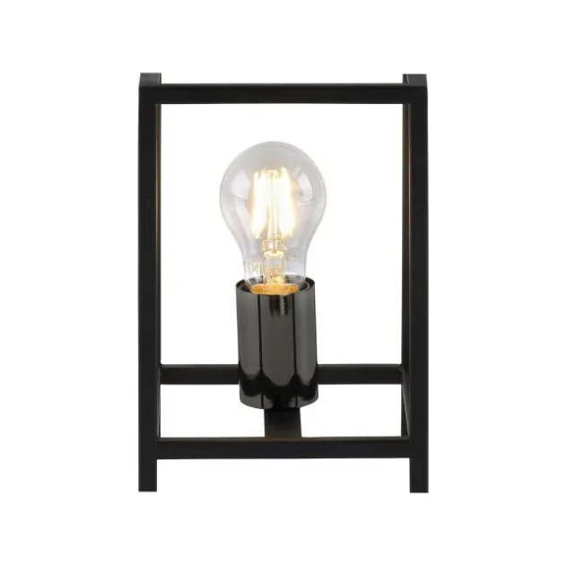 Tischleuchte, schwarz, modern, Retro-Stil, inkl. Schnurschalter, Cage-Optik
