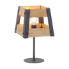 Tischleuchte, Vintage, rustikal Design, Holz, Eisen, E27, für Filament LED