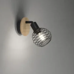Wand-Deckenleuchte, holz-natur, E14, LED wechselbar, IP20