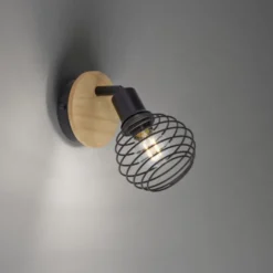 Wand-Deckenleuchte, holz-natur, E14, LED wechselbar, IP20